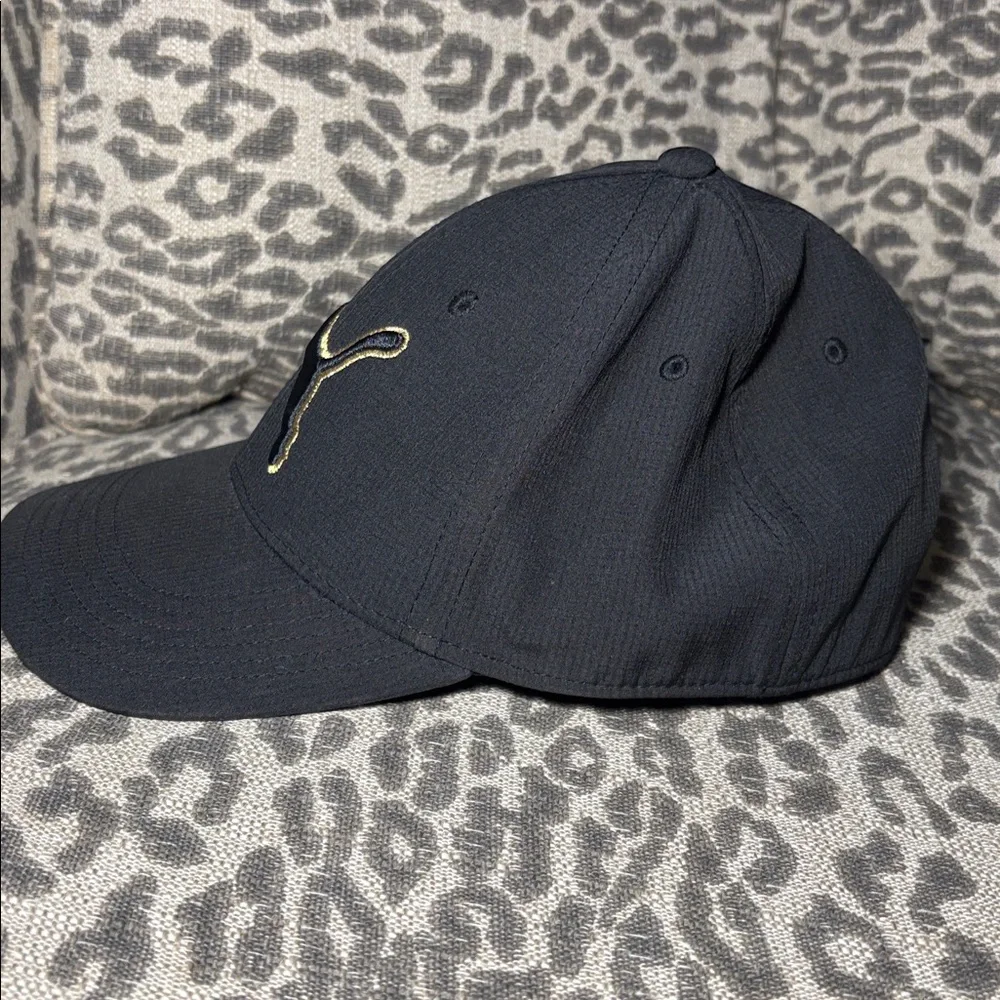 Puma black and gold logo ballcap stretch fit elastic hat fitted ballcap large/xl